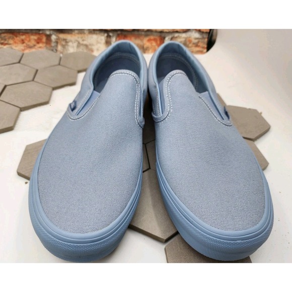 Vans Classic Slip-On Pastel Mono Dusty Blue Sz 9.5 UNC Men New Rare Sneakers - Picture 8 of 8